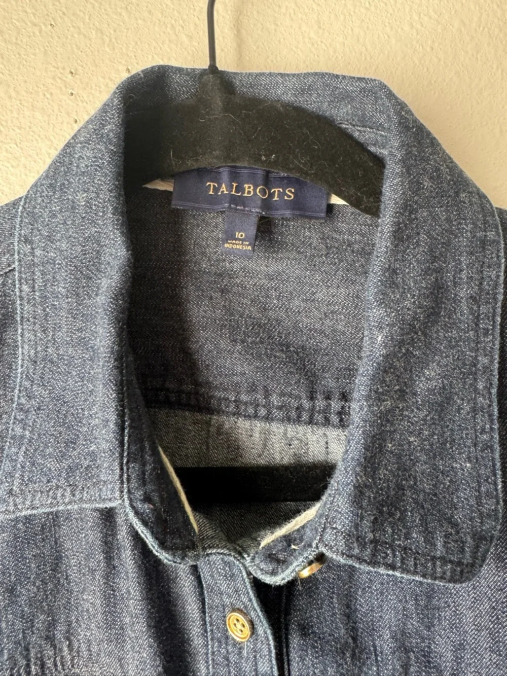Talbots Dark Denim Button-Up Shirt Jacket - Picture 2 of 3